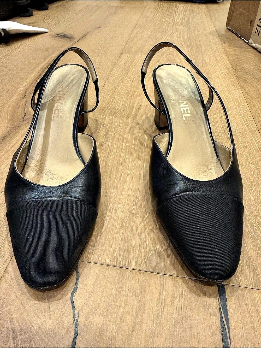 Chanel CC Slingback Block Heels
